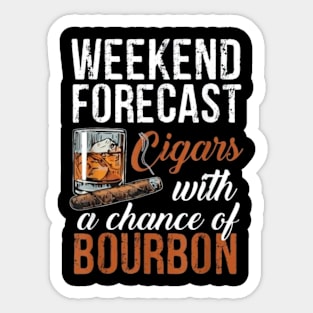 Weekend Forecast Cigars with Chance Bourbon Sticker